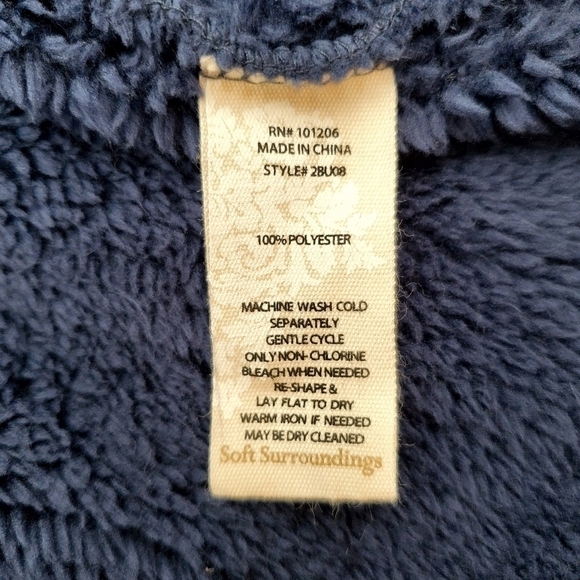 Soft Surroundings Navy Blue Cozy Jacket with Golden Zipper - Picture 7 of 7